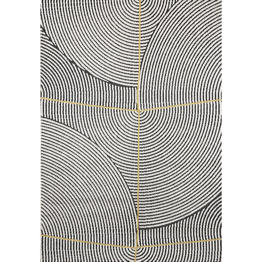 Dynamic Rugs 1152-197 Robin 9.2 Ft. X 12.6 Ft. Rectangle Rug in Ivory/Dark Grey/Gold